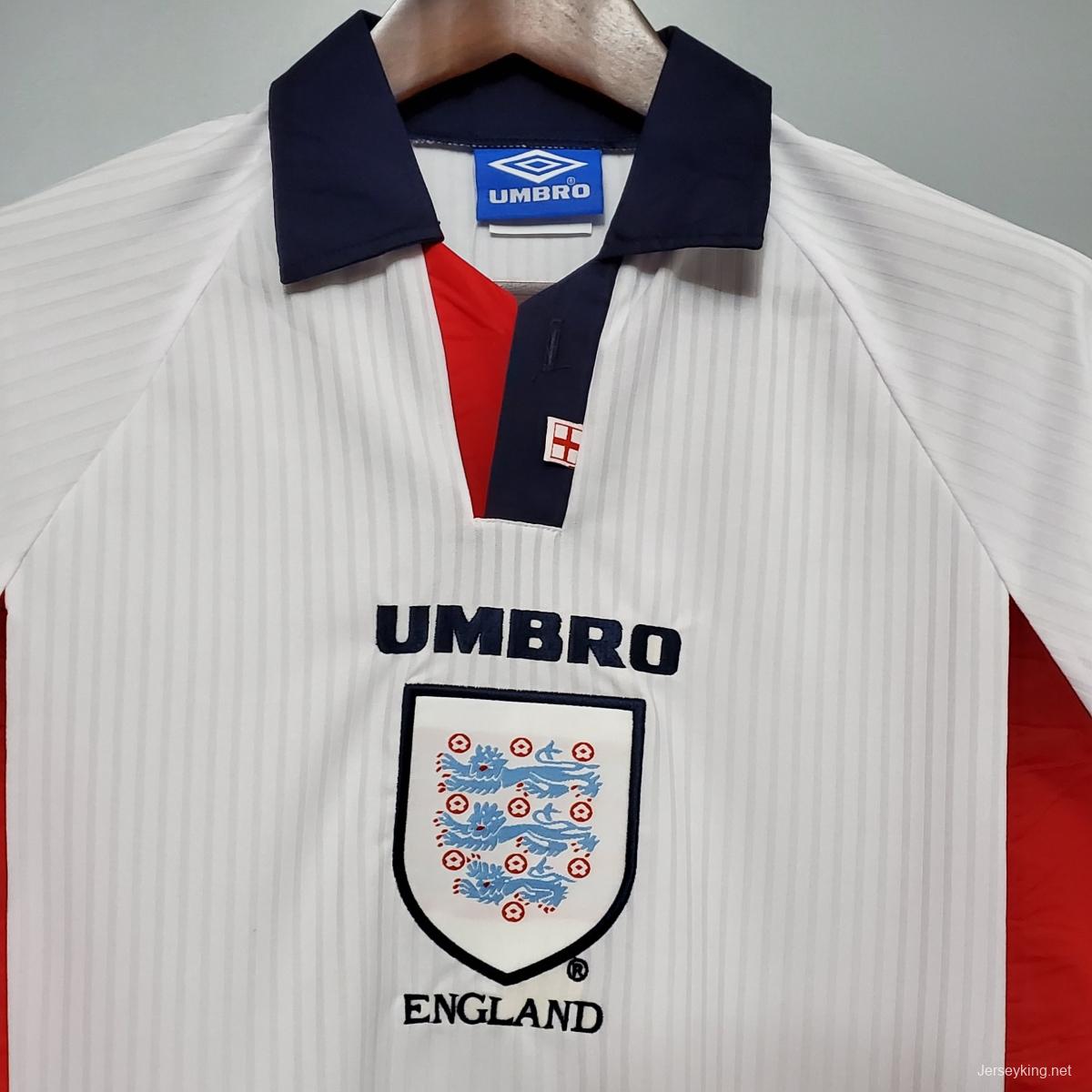 Retro Long Sleeve 1998 England home Soccer Jersey