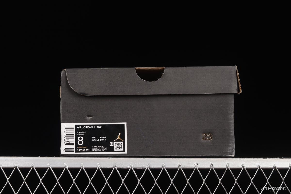 Air Jordan 1 black gray low top retro culture basketball shoes 553558-052