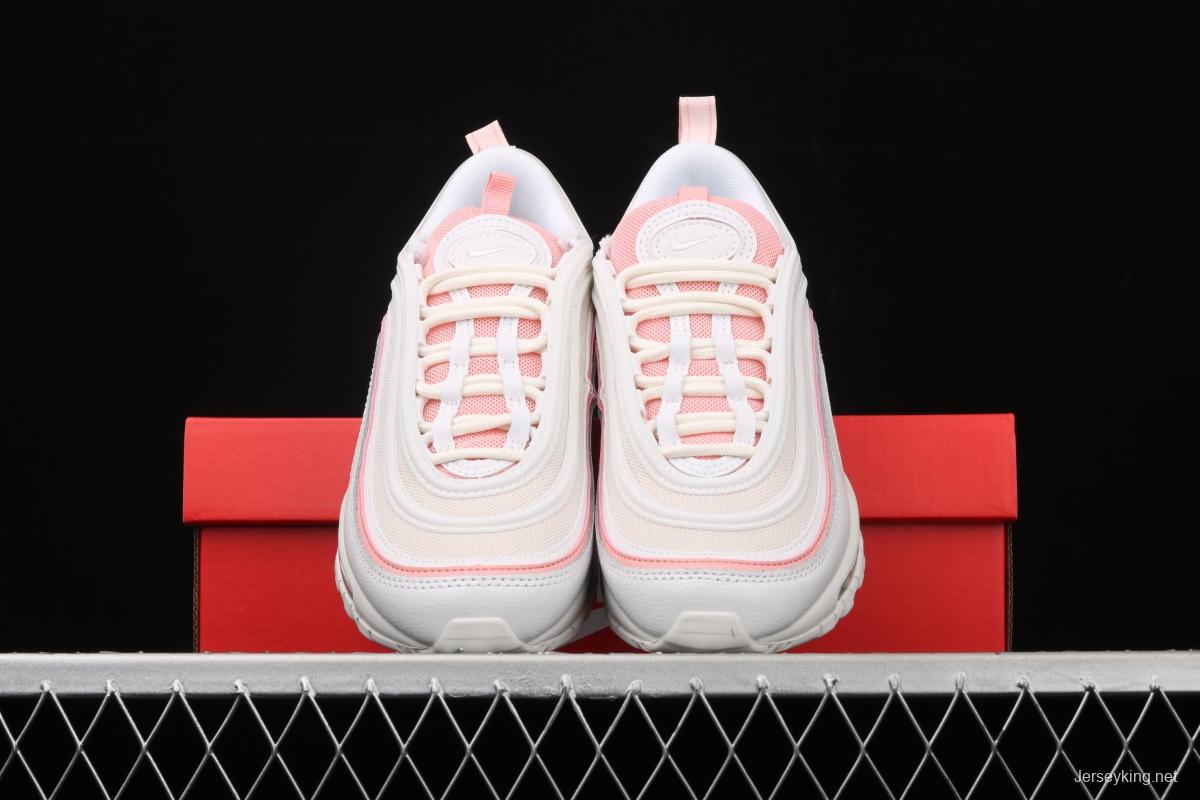 NIKE Air Max 97 White and pink 3M reflective bullet running shoes 921733-104