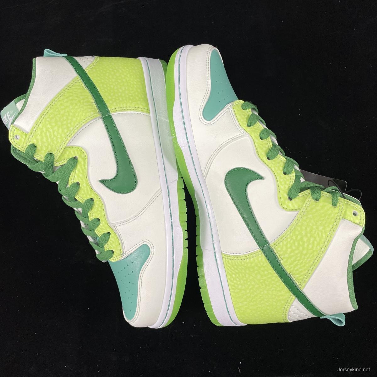 NIKE DUNK High Premium 'Glow In The Dark 2' luminous white and green dunk series retro high-top leisure sports skateboard shoes 312786-131