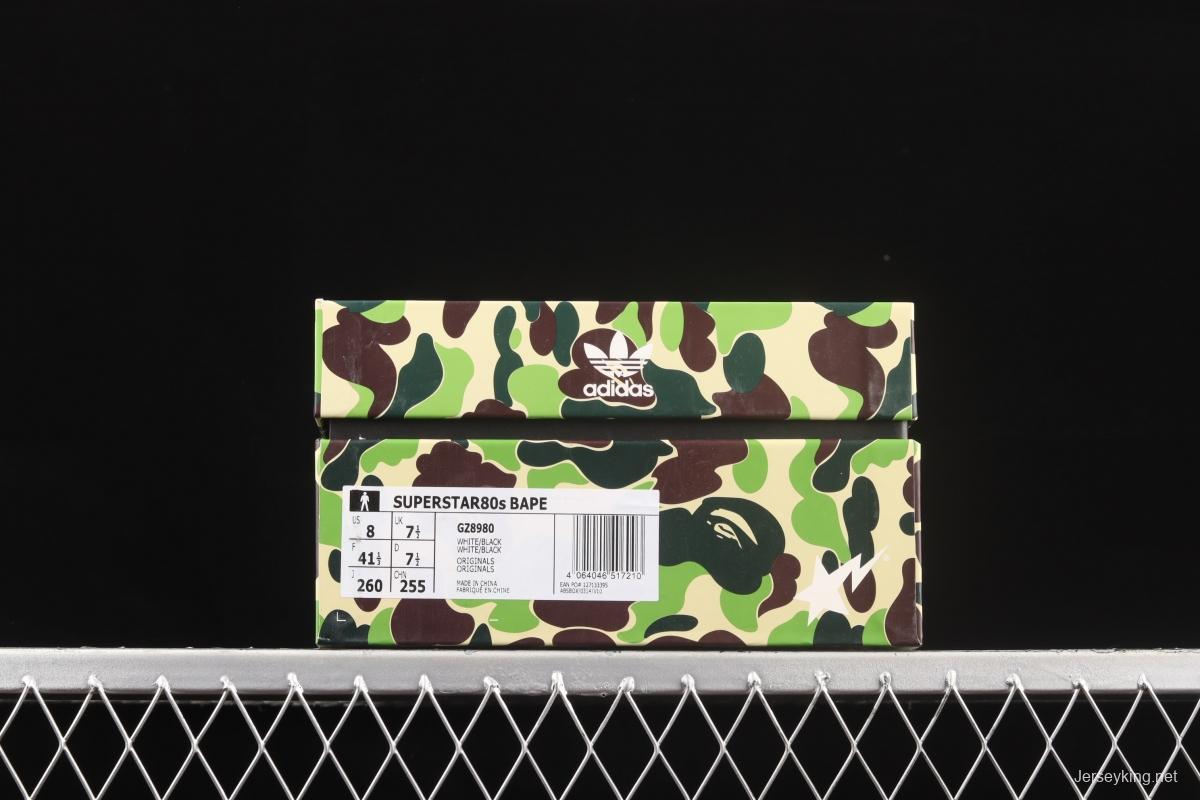 BAPE x Adidas Superstar 80s GZ8980 Darth ape-man co-named shell full head casual board shoes