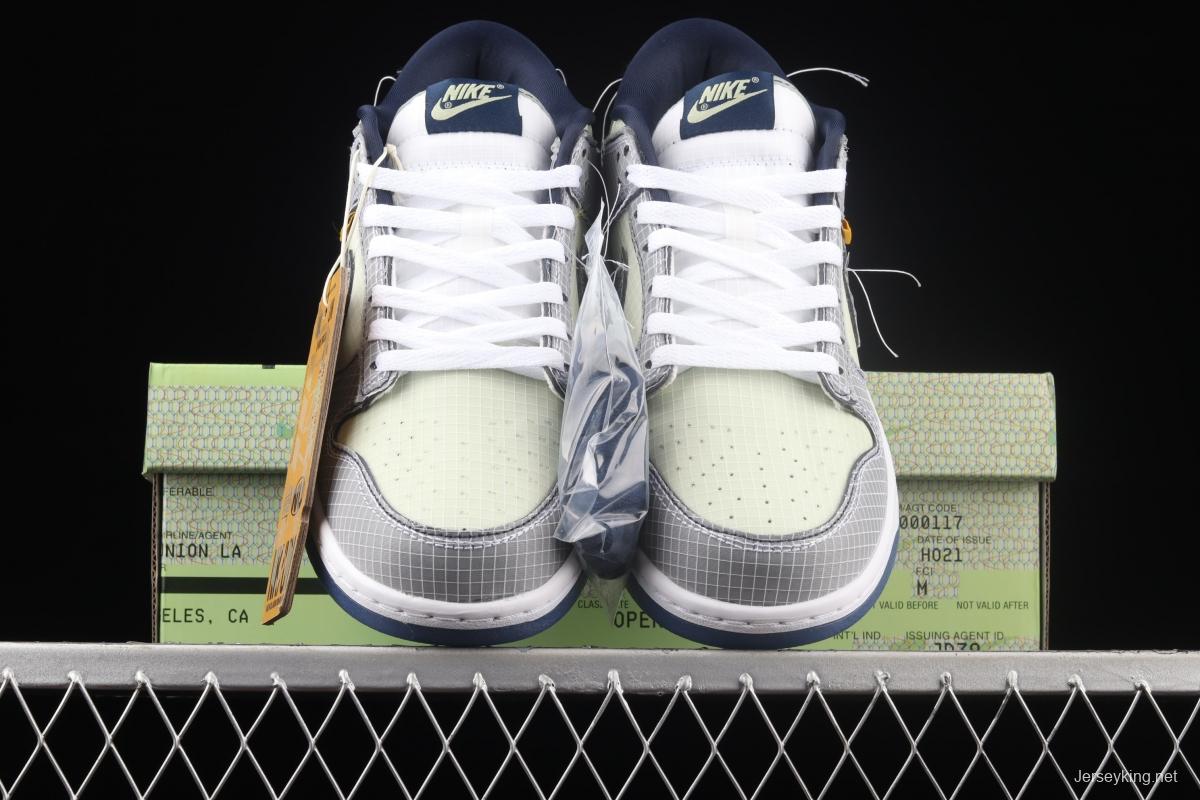 Unlon x NIKE SB DUNK Low joint style dark blue and green SB rebound fashion casual board shoes DJ9649-401