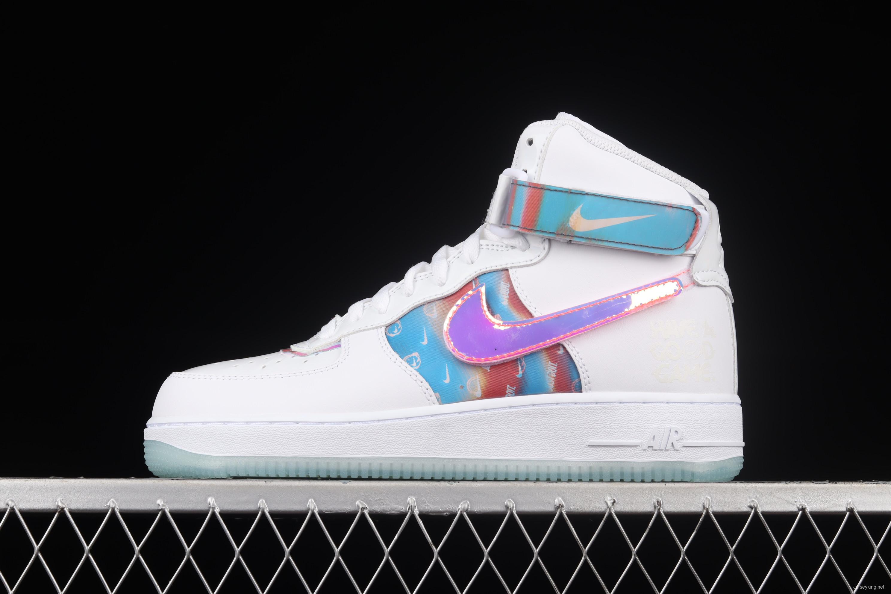 NIKE Air Force 1mm 07 LV8 Good Game video game limits white dazzling laser Velcro high upper board shoes DC2111-191