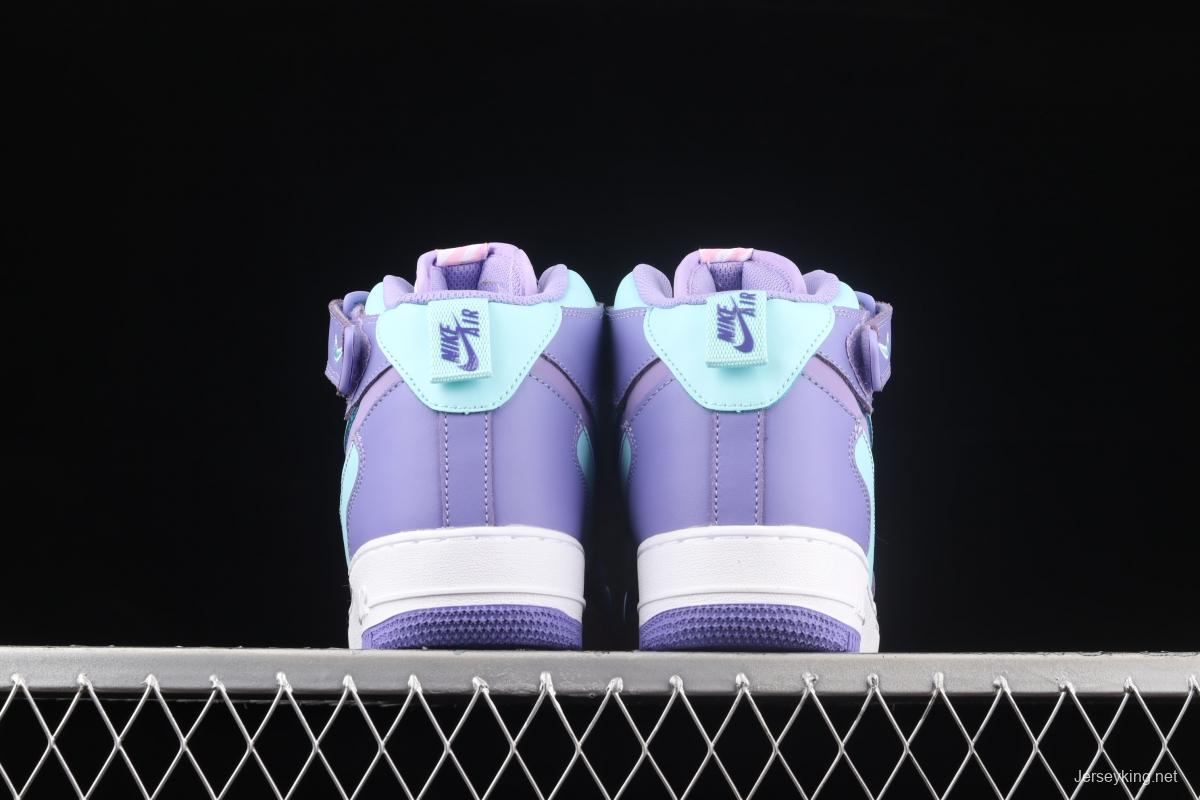 NIKE Air Force 1 Mid sells blue and purple color Zhongbang leisure board shoes CV3039-107overseas