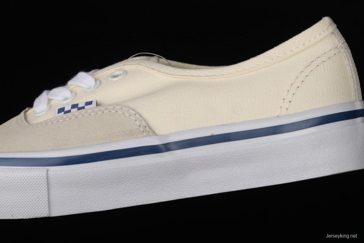 Vans Skate Authentic Pro series rice-white low-top casual board shoes VN0A5FC8OFW