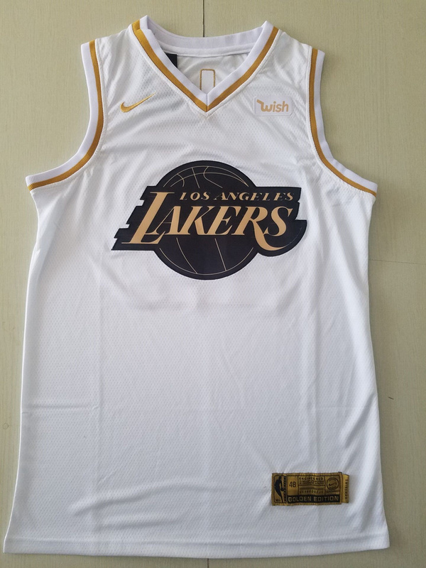 Kobe Bryant 24 White Golden Edition Jersey