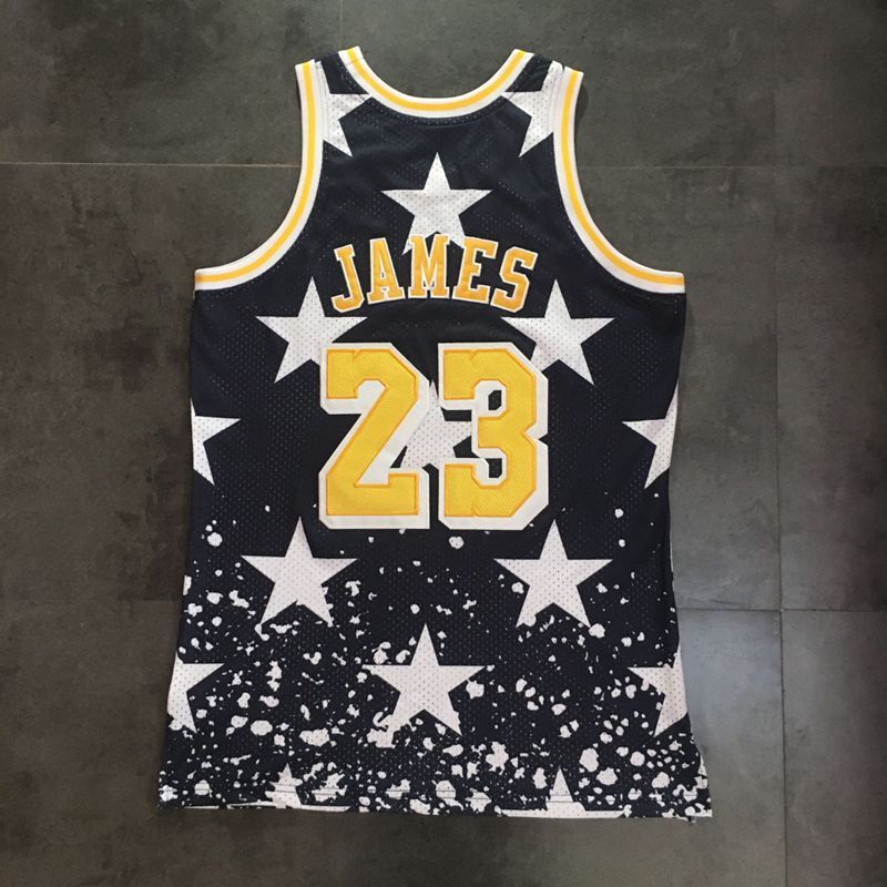 Men's LeBron James Black Retro Classic Team Jersey