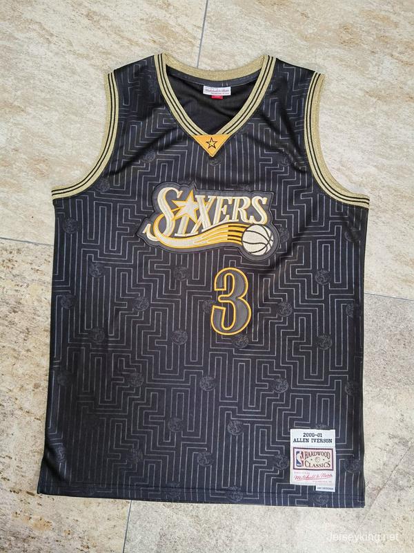 Men's Allen Iverson Black Retro Classic Team Jersey