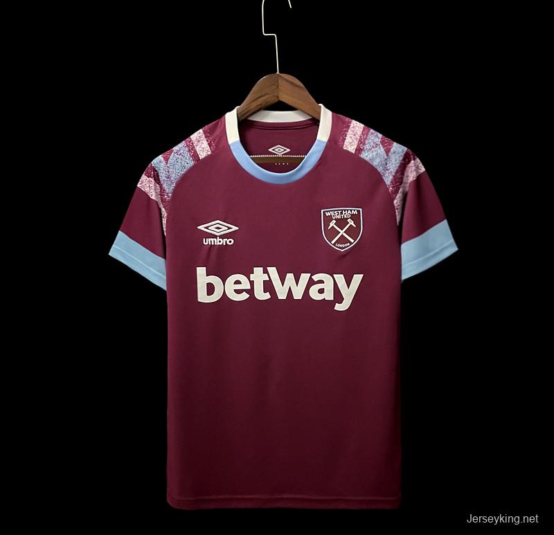 22/23 West Ham Home Soccer Jersey