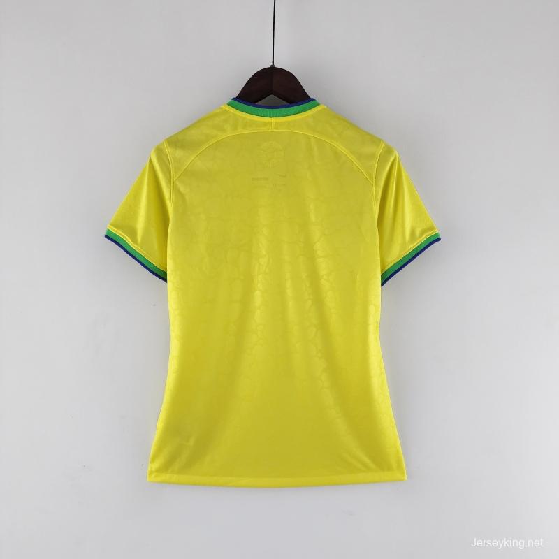 2022 Woman Brazil World Cup Jersey Home Soccer Jersey