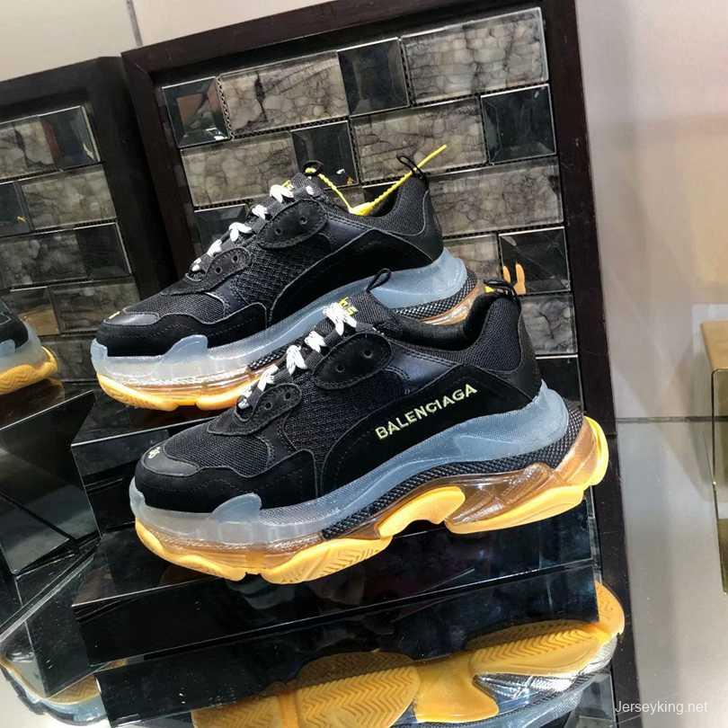 Men/Women Balenciaga Triple S Sneaker Black/Yellow Item 6380380