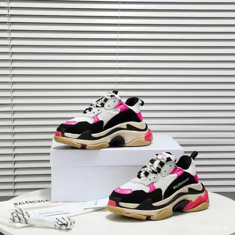 Men/Women Balenciaga Triple S  Sneaker Pink/Black/White