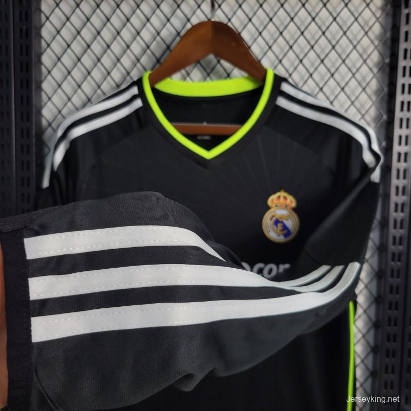 Retro 10-11 Real Madrid Away Black Long Sleeve Soccer Jersey