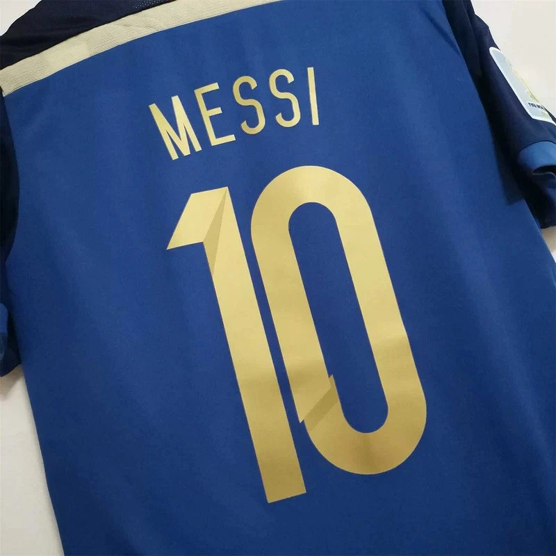 Retro 2014 Argentina Away Messi Jersey With World Cup Patch