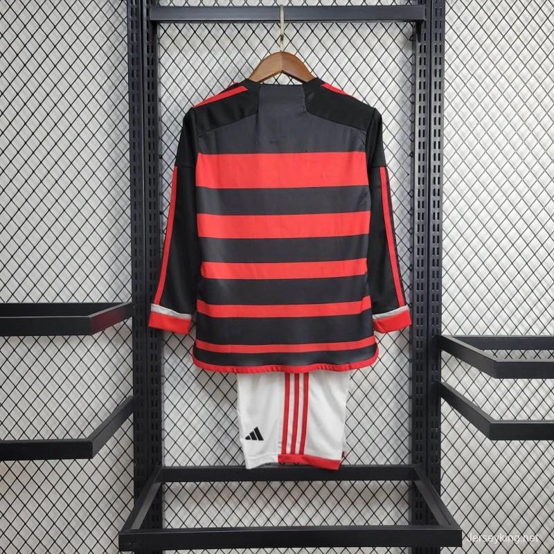 24/25 Kids Flamengo Home Long Sleeves Jersey