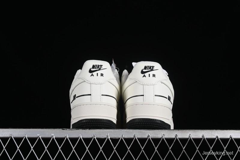 Nike Air Force 1'07 Low Beige and Black Stars Casual Sneakers