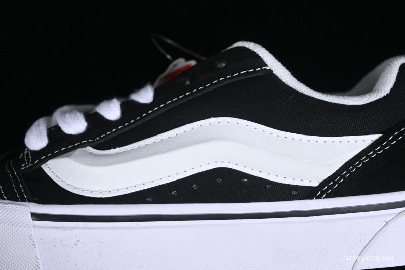 Vans Classics Knu Skool Coca-Cola Collaboration Black White Embroidery Chunky Tongue Sneakers - VN0009QC6BTI
