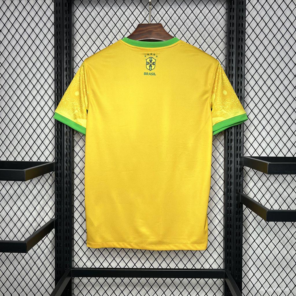 2024 Brazil Christ Yellow Goalkeeper Special Jersey