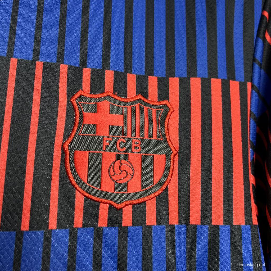 24/25 Barcelona Pre-Match Red/Blue Stripe Jersey