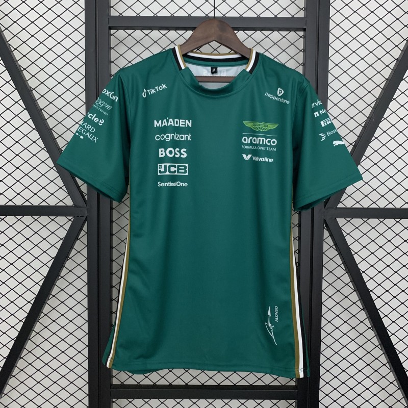 2025 F1 Formula Aston Martin Green ARAMCO #14 T-Shirt