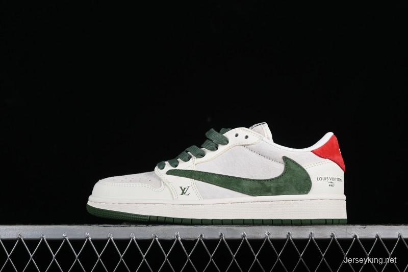 Nike Travis Scott x Fragment Design x Air Jordan 1 Low OG SP AJ1 LV Collaboration Sneakers - XY2688-102