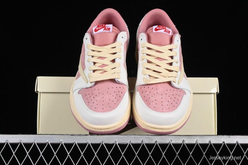 Nike Travis Scott x Air Jordan 1 Low OG AJ1 Reverse Swoosh Sneakers - DM7866-600