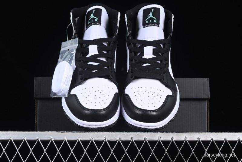 Nike Air Jordan 1 Mid AJ1 Basketball Shoes in Black White Silver - DQ8423-103