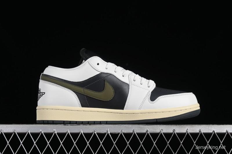 Nike Air Jordan 1 Low AJ1 Custom Black Green Low-Top Culture Casual Sneakers - DC0774-001