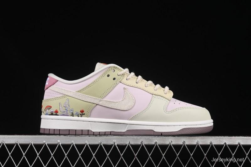 Nike Dunk Low Mushroom Floral-Themed Low-Top Casual Skate Shoes - IB8876-661