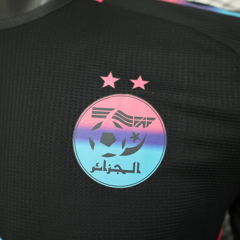 Player Version 2025 Algeria Black with Colorful Gradient Accents Jersey