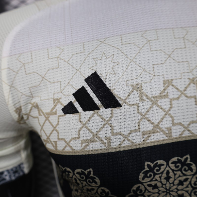Player Version 2025 Algeria White with Islamic Geometric Pattern Jersey
