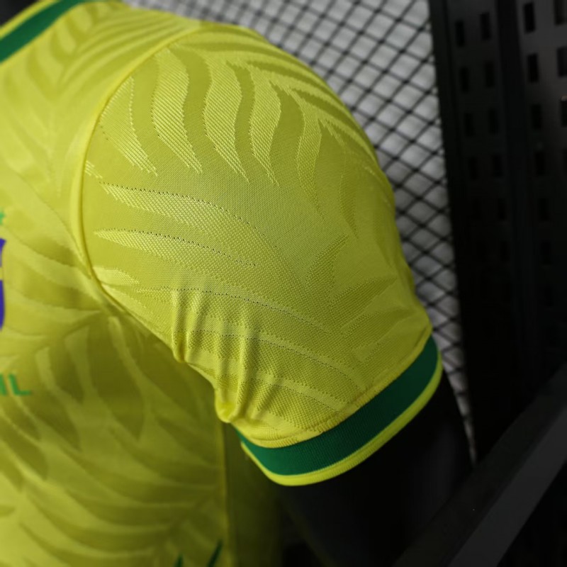 Player Version 2025 Brazil Yellow with Green Animal Pattern Jersey