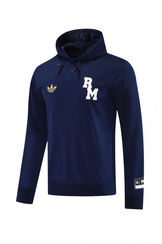 25/26 Real Madrid Navy Hoodie Full Zipper Jacket + Long Pants