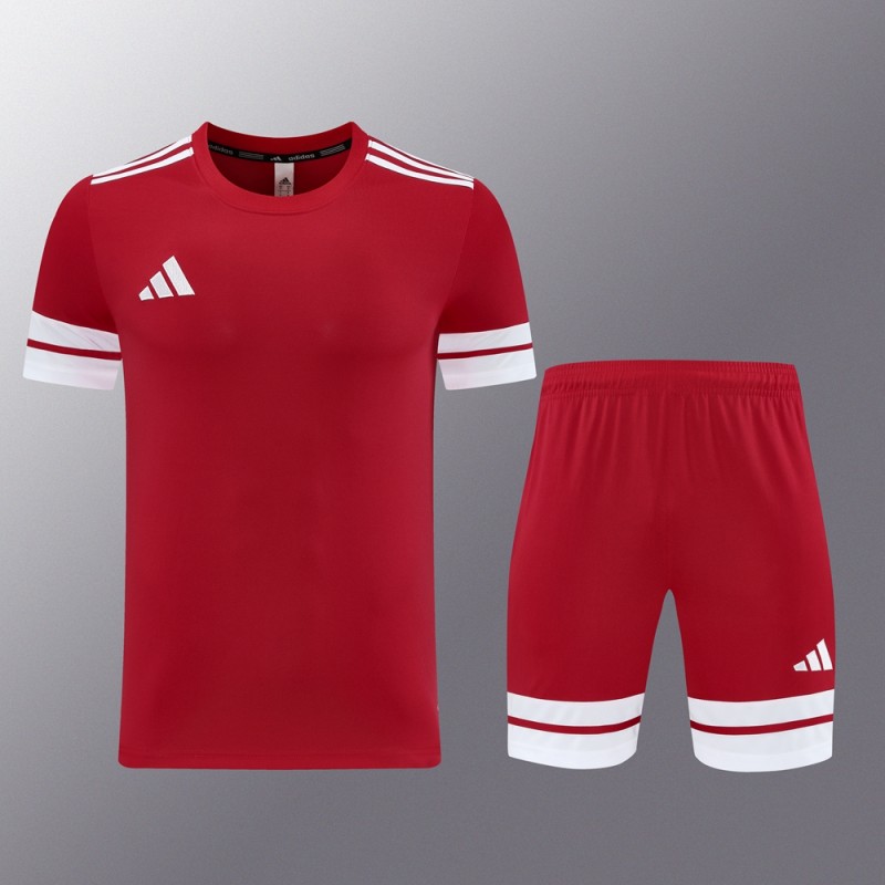 2025 Adidas Red Short Sleeve Jersey+Shorts