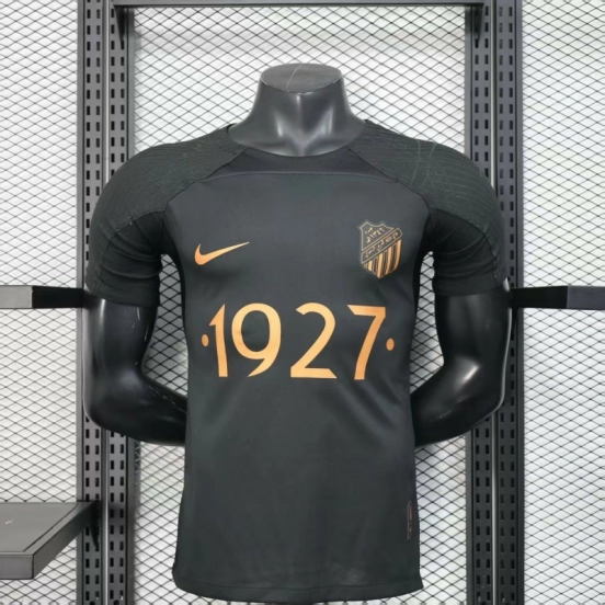 Player Version 25/26 Al-Ahli Black Champion Jersey With Golden Sponsor