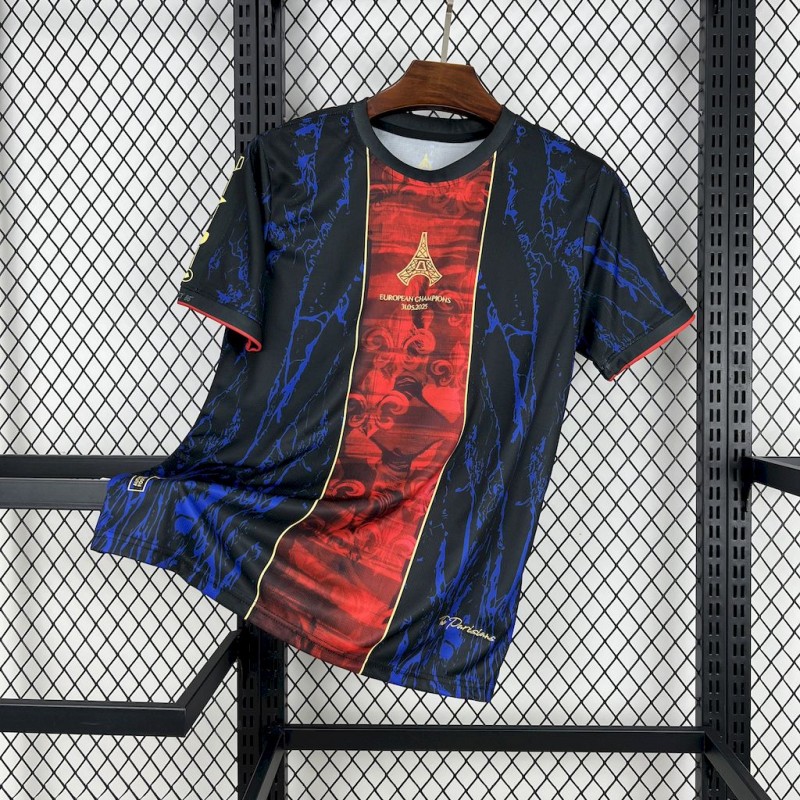 2025/26 Paris Saint-Germain (CAMPEONES DE EUROPA) Red And Blue Jersey