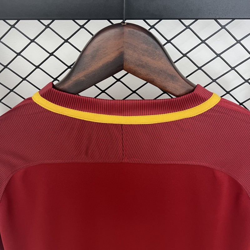 Retro 17/18 Roma Home Long Sleeve Jersey
