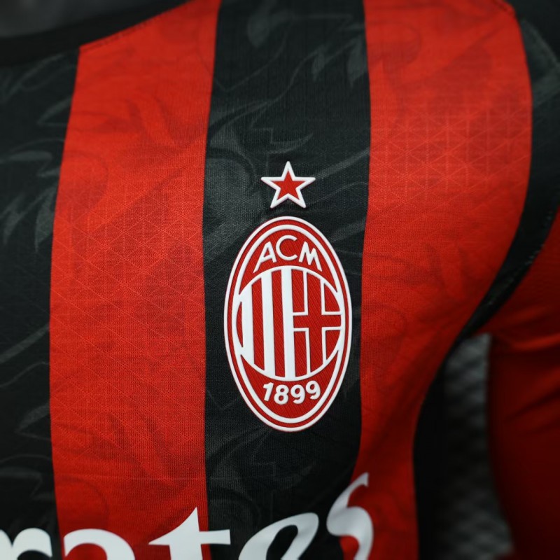 Player Version 25/26 AC Milan Home Long Sleeve Jersey