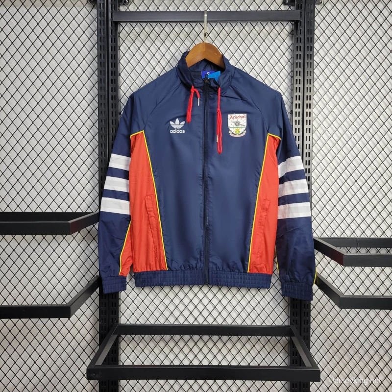 25/26 Arsenal Jacket Navy/Red Windbreaker