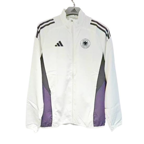 2025 Germany White Full Zipper Windbreaker