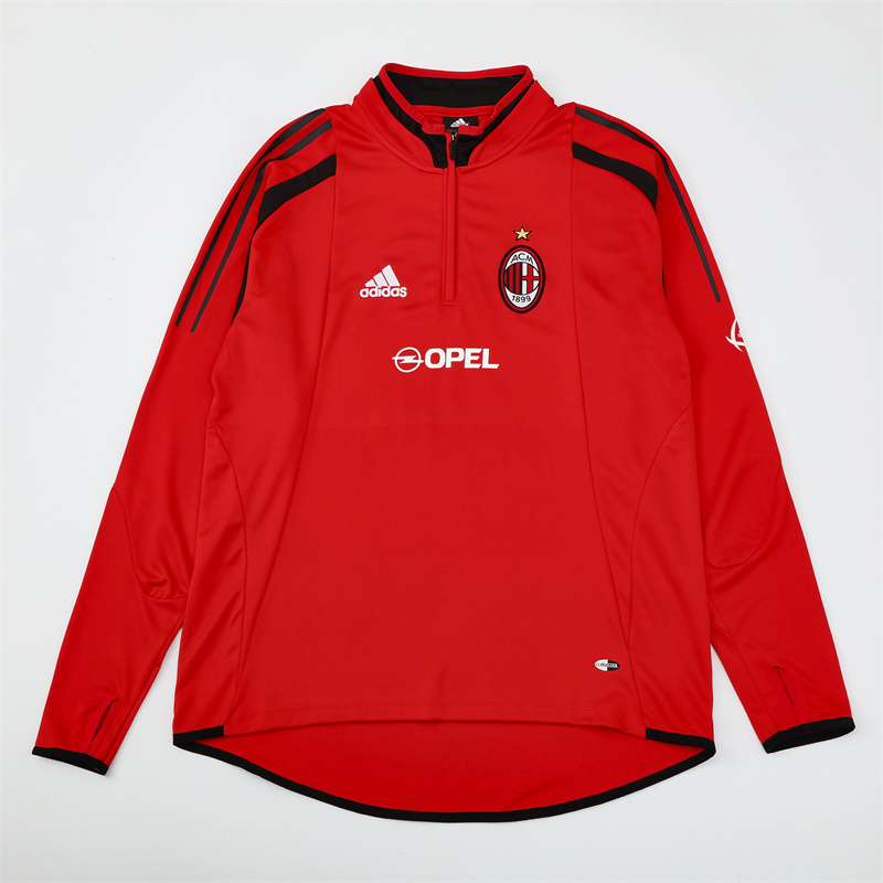Retro 04/05 AC Milan Red Half Zipper Jacket