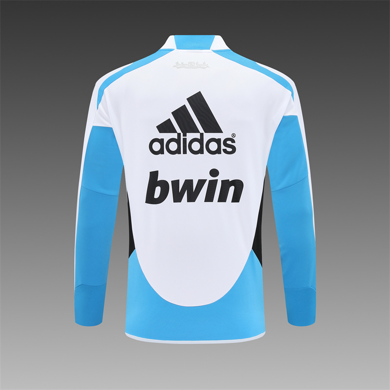 Retro 12/13 Real Madrid White/Blue Half Zipper Jacket