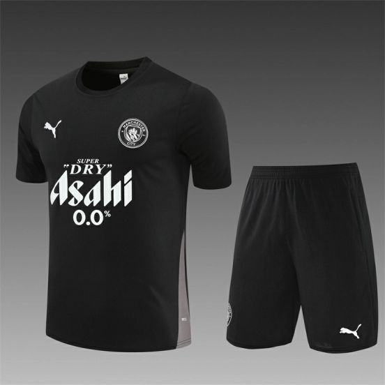 25/26 Manchester City Black with XS Short Sleeve+Soccer Shorts