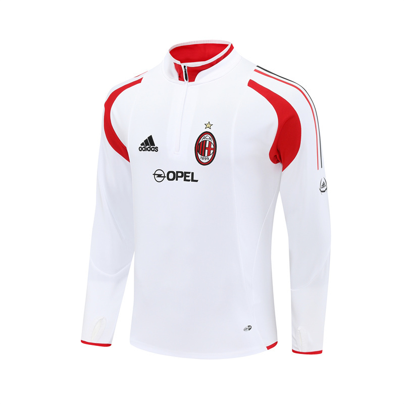 Retro 04/05 AC Milan White Half Zipper Jacket