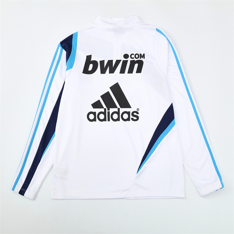 Retro 09/10 Real Madrid White Half Zipper Jacket
