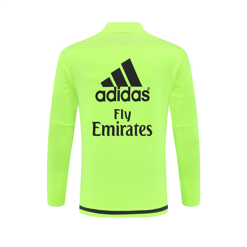Retro 15/16 Real Madrid Fluorescent Green Half Zipper Jacket