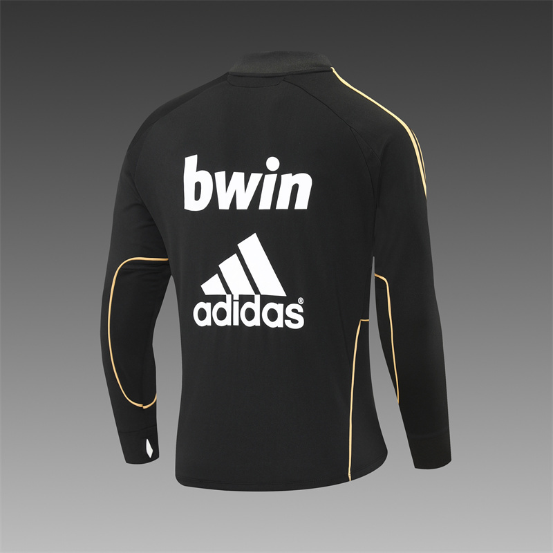 Retro 11/12 Real Madrid Black Half Zipper Jacket