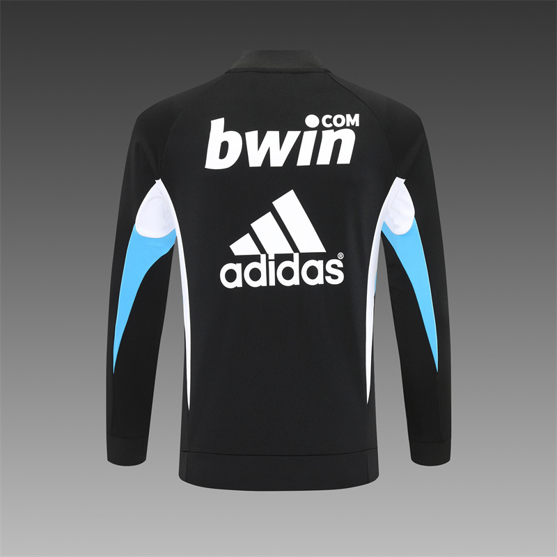 Retro 08/09 Real Madrid Black Half Zipper Jacket