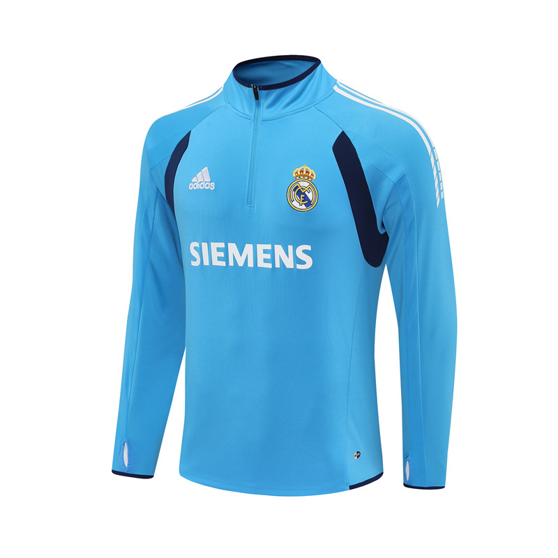 Retro 05/06 Real Madrid Light Blue Half Zipper Jacket