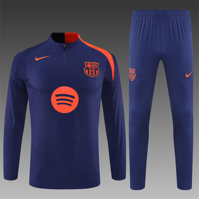 Player Version 25/26 Barcelona Royal Blue T90 Half Zipper Jacket+Long Pants